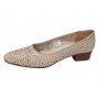 pantofi dama bej din piele naturala perforati cu toc mic gros clp05bej